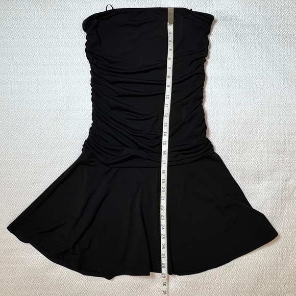 NWOT House of Harlow Strapless Black Mini Dress Ruching A-line Skirt Size S - Picture 10 of 15
